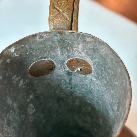 Vintage Copper Ewer Pitcher 9” Rustic Boho Decor - Picture 2 of 4